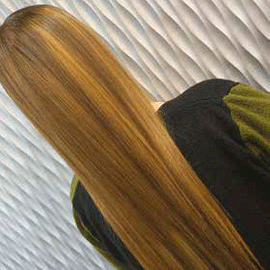 very long straight ginger hair